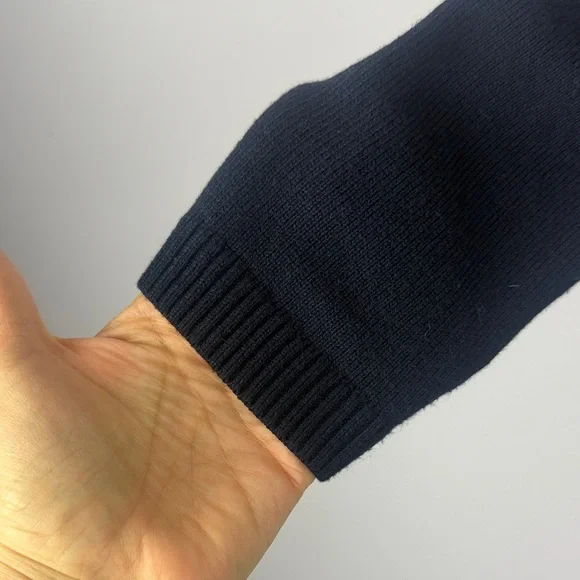 Talbots Navy Fresh Lemons Intarsia Crew Neck Long Sleeve XLP Sweater Knit - Picture 5 of 10